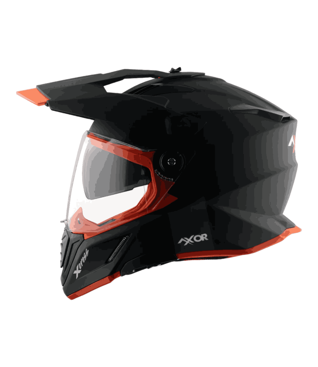 Axor X-Cross Dual Visor Helmet Dull Black Orange - Motodrift