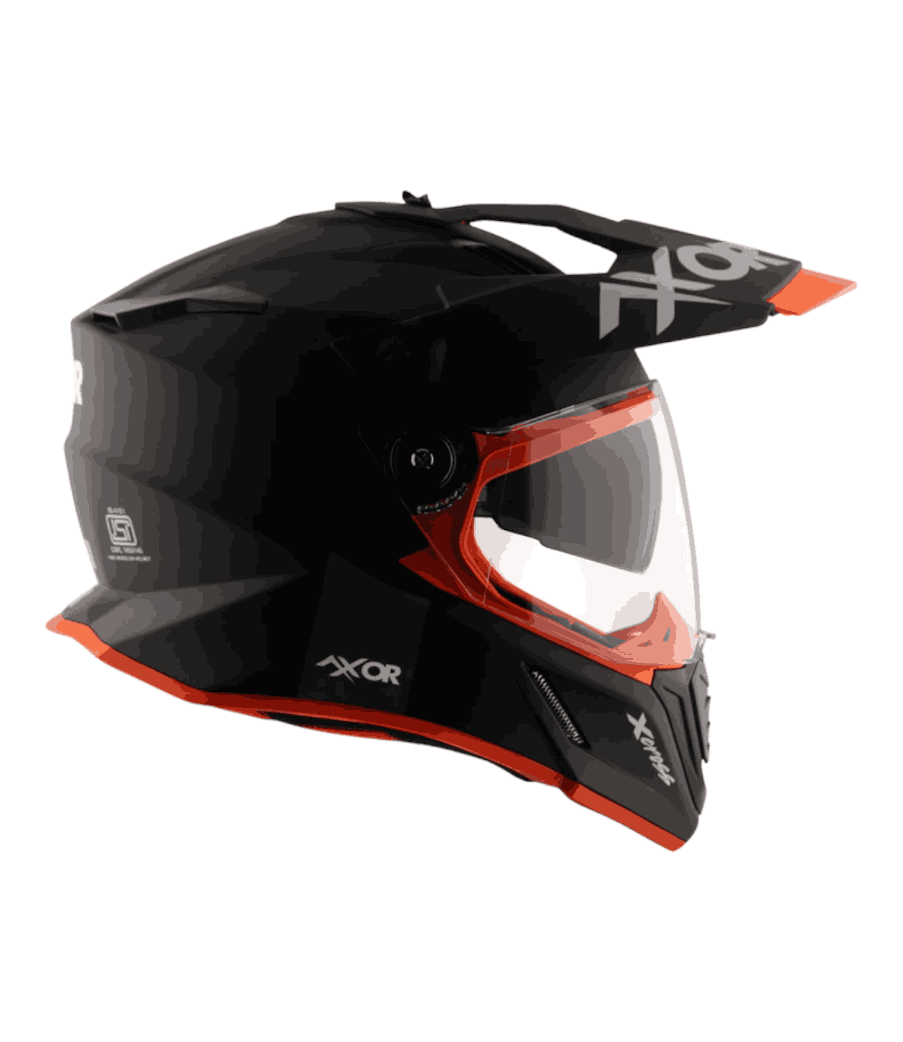 Axor X-Cross Dual Visor Helmet Dull Black Orange - Motodrift