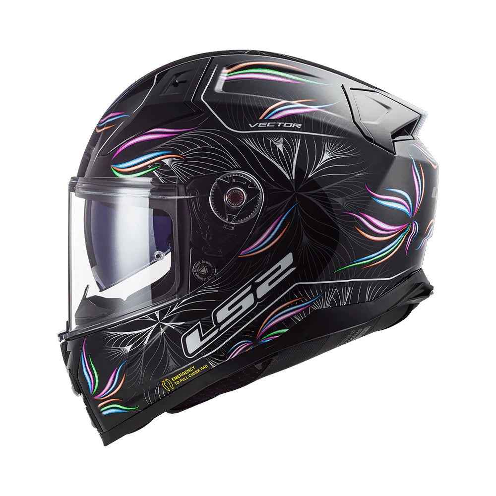 LS2 FF811 Vector II Tropical Gloss Black White Helmet