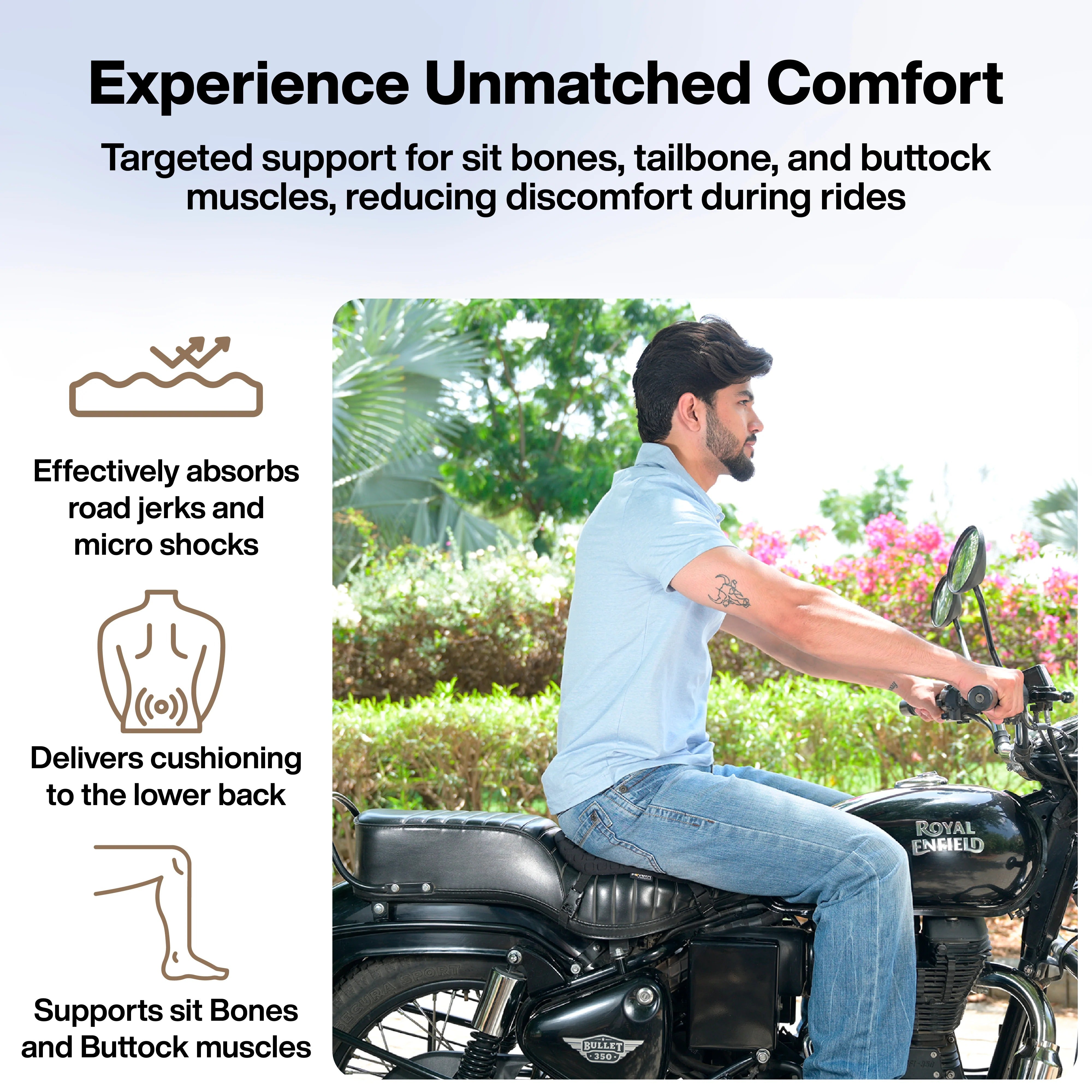 FOVERA Motorcycle Gel Seat Cushion - Motodrift