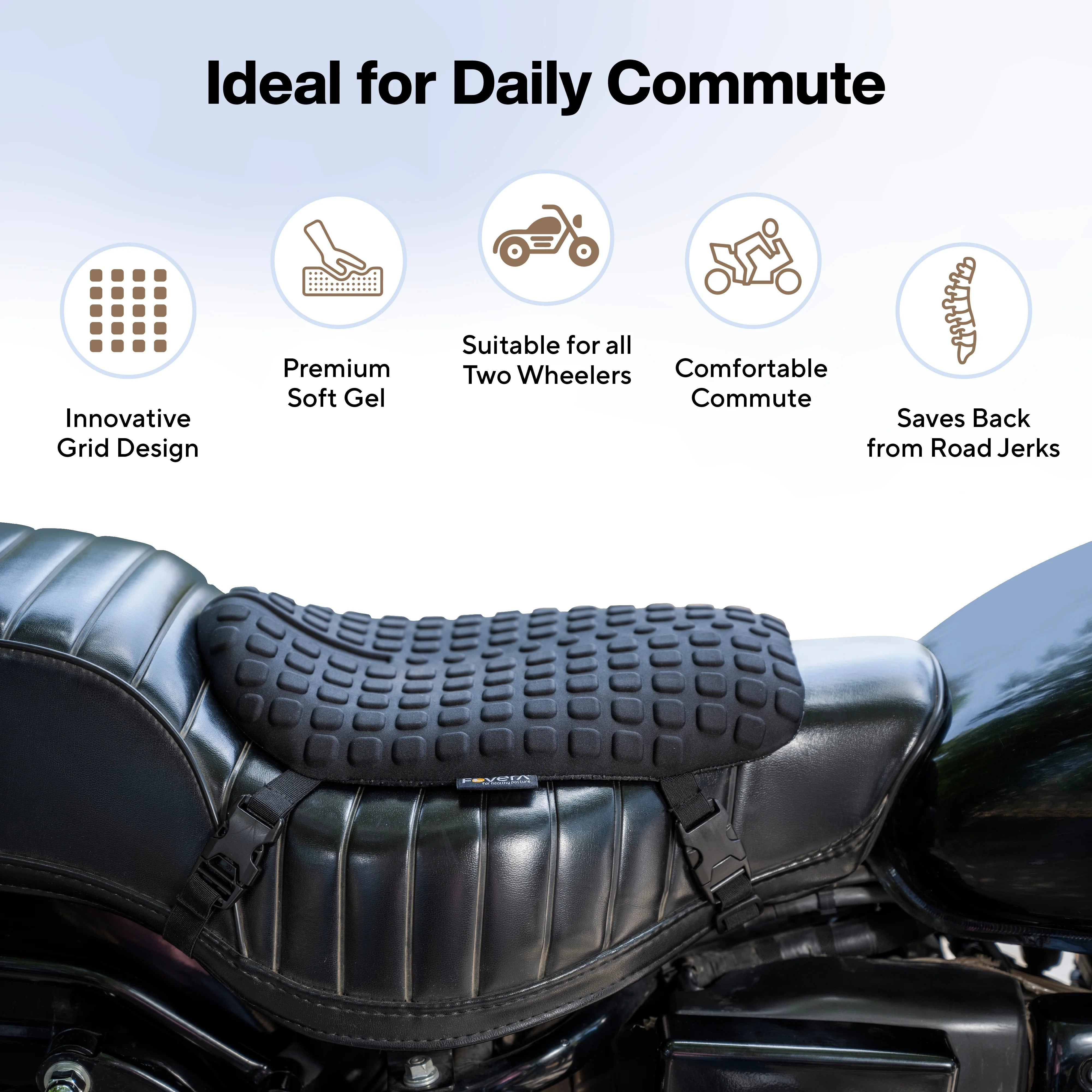 FOVERA Motorcycle Gel Seat Cushion - Motodrift