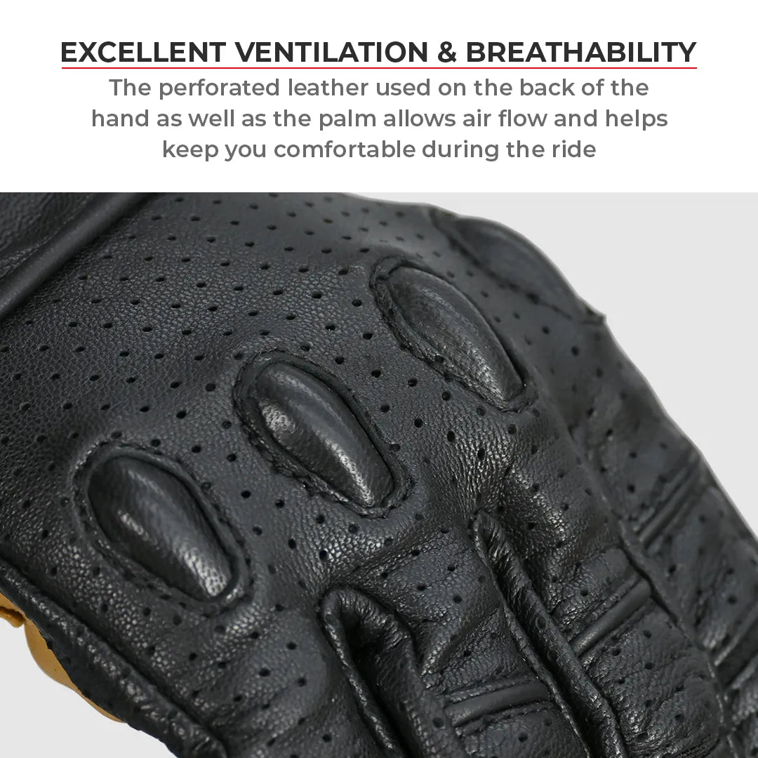 Viaterra FUEL Retro Classic Leather Motorcycle Gloves - Motodrift