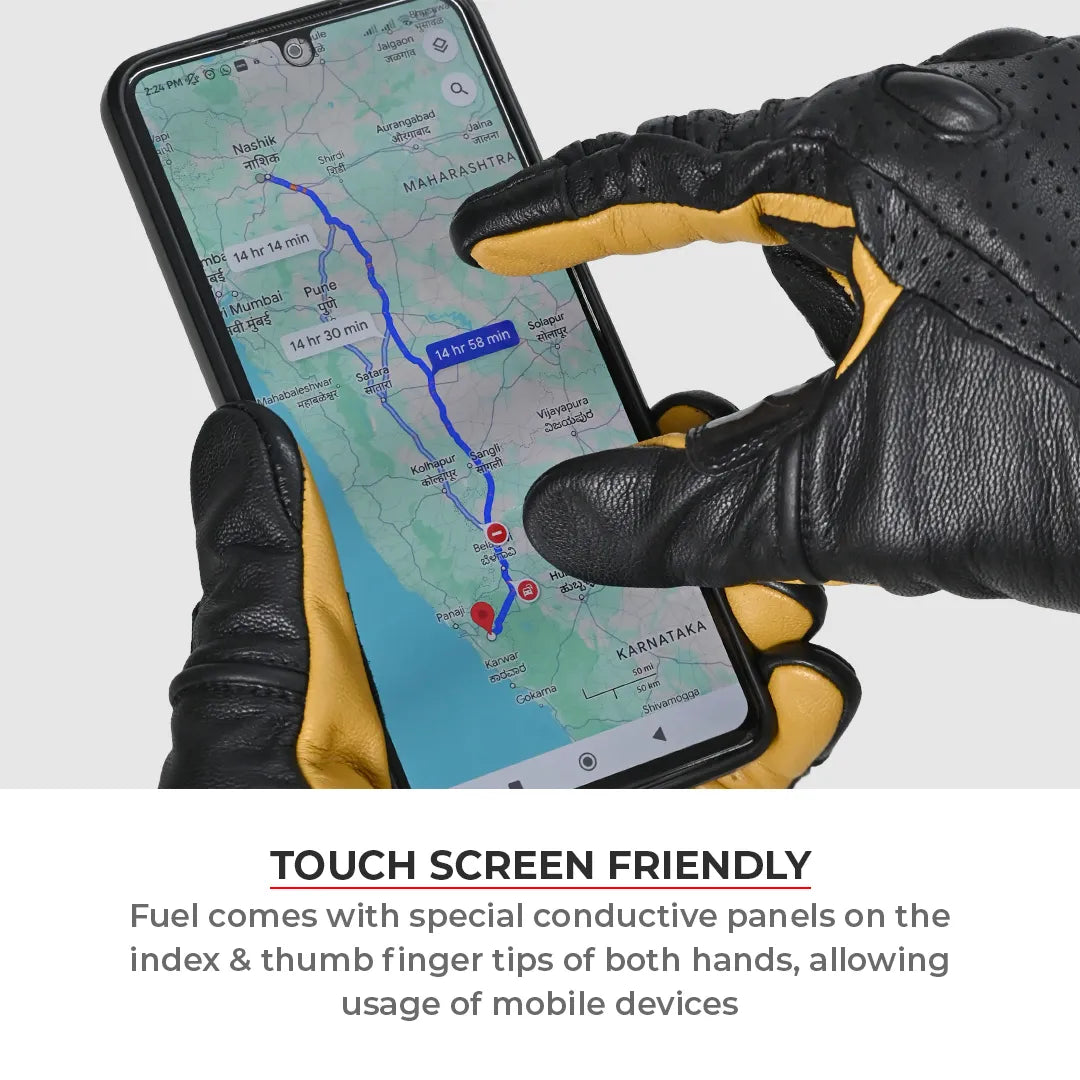 Viaterra FUEL Retro Classic Leather Motorcycle Gloves - Motodrift