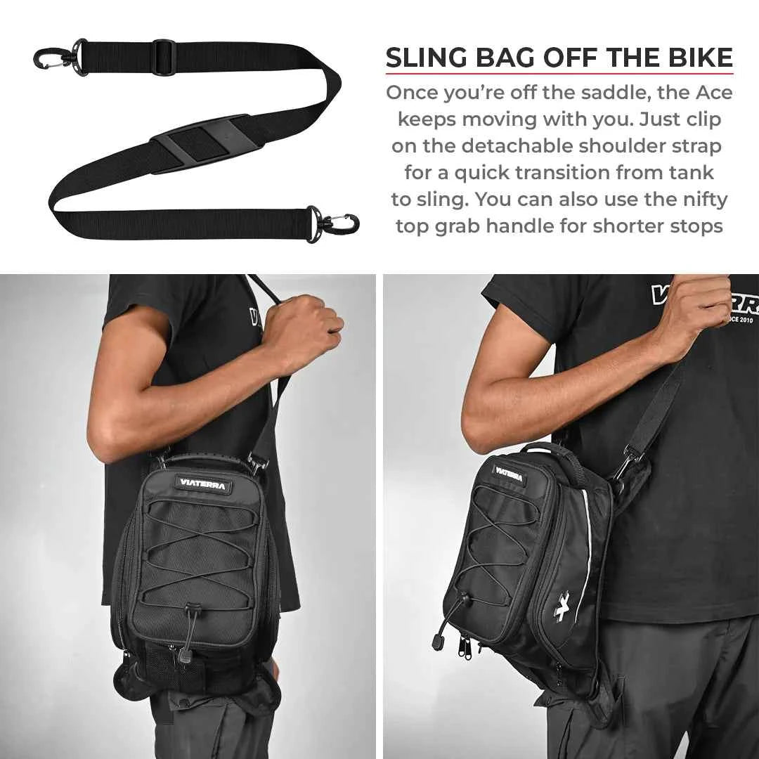 Viaterra Ace Universal Motorcycle Tank Bag (Strap Based)