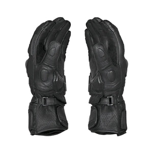 VIATERRA Grid Full Gauntlet Motorcycle Riding Gloves - Orange - Motodrift