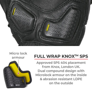 VIATERRA Grid Full Gauntlet Motorcycle Riding Gloves - Orange - Motodrift