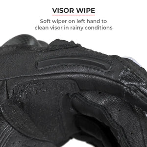 VIATERRA Grid Full Gauntlet Motorcycle Riding Gloves - Orange - Motodrift