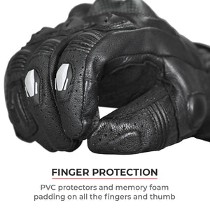 VIATERRA Grid Full Gauntlet Motorcycle Riding Gloves - Orange - Motodrift