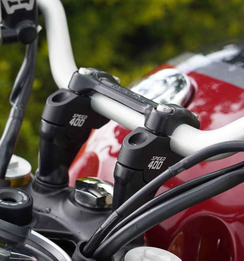 Carbon Racing Pull-Back Handlebar Risers For Triumph Speed 400 (Offset) - Motodrift