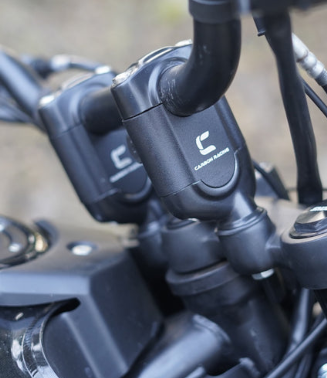 Carbon Racing 2 Inch Handlebar Risers For Royal Enfield Himalayan 450 (Black) - Motodrift