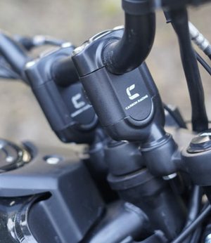 Carbon Racing 2 Inch Handlebar Risers For Royal Enfield Himalayan 450 (Black) - Motodrift
