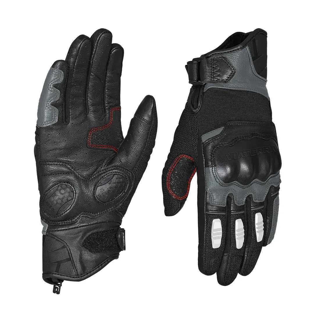 Viaterra Holeshot Riding Gloves For Men - Grey - Motodrift