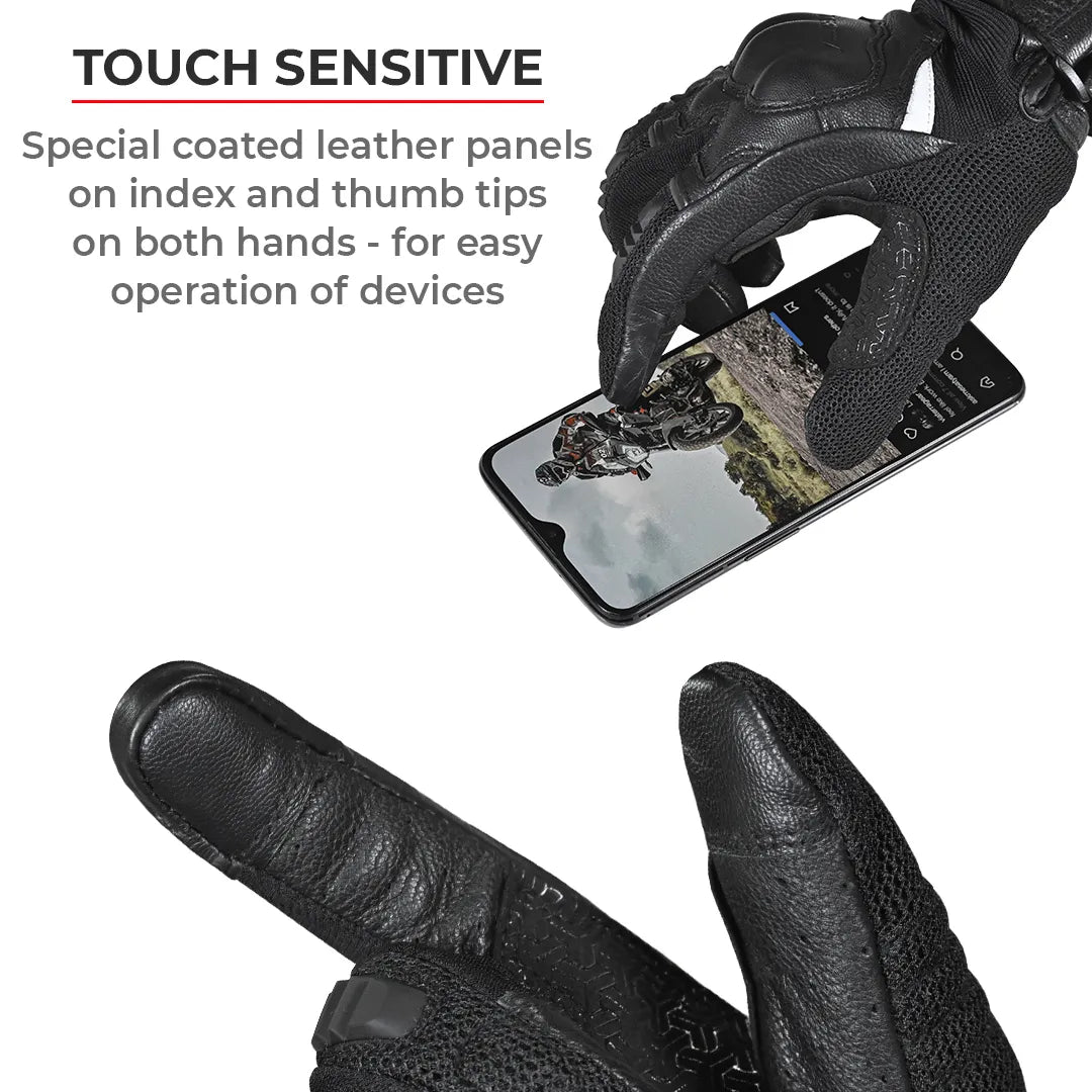 Viaterra Holeshot Riding Gloves For Men - Black - Motodrift