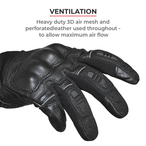 Viaterra Holeshot Riding Gloves For Men - Black - Motodrift