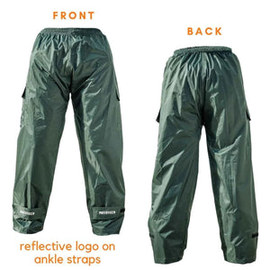 Mototech Hurricane Tour Pro Rain Overtrousers - Waterproof Pants With Cargo Pockets - Dark Grey - Motodrift