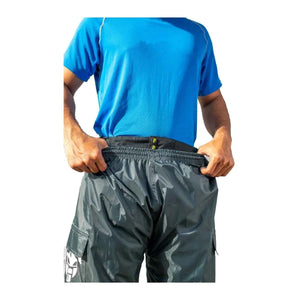 Mototech Hurricane Tour Pro Rain Overtrousers - Waterproof Pants With Cargo Pockets - Dark Grey - Motodrift