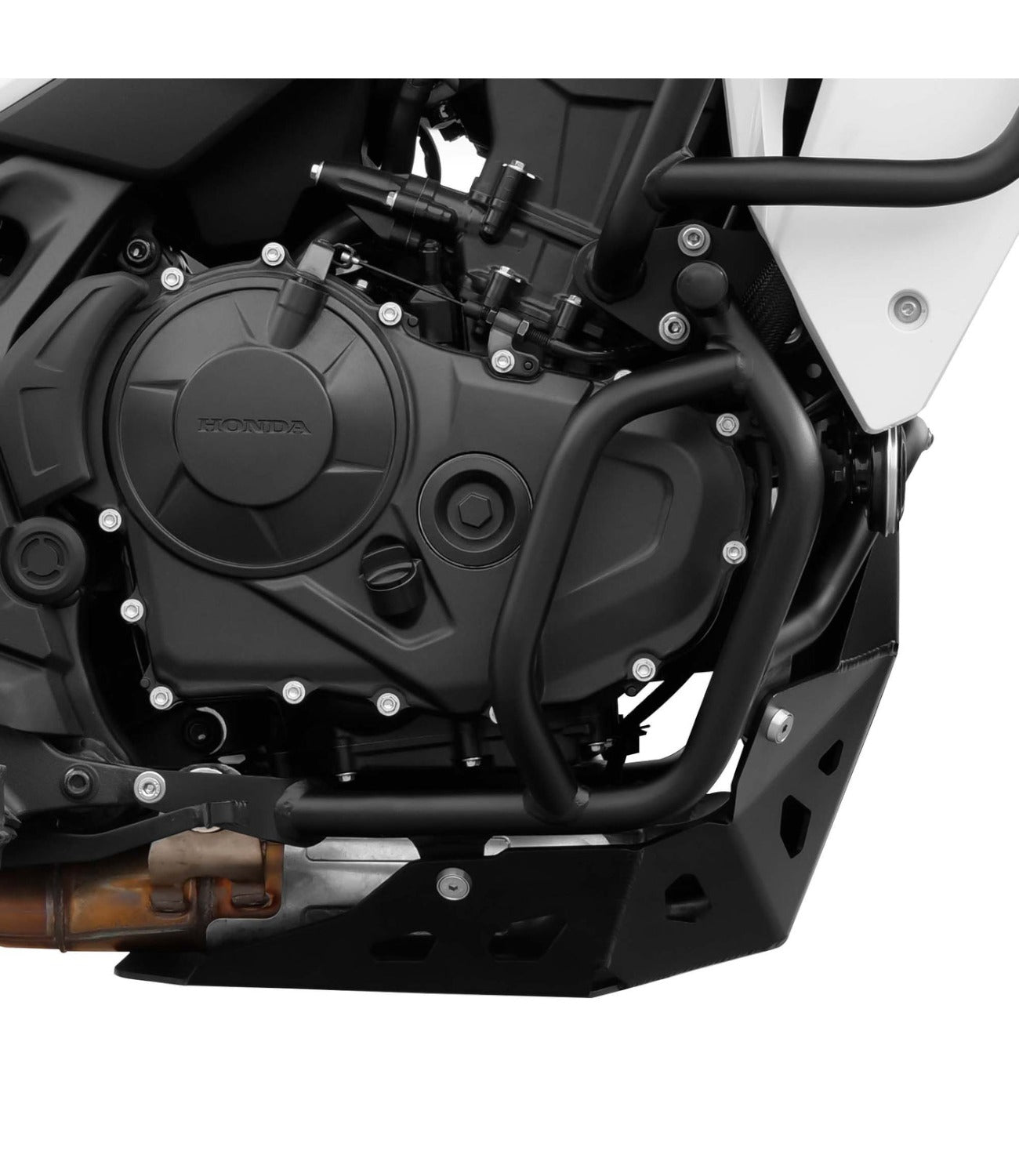 SRC Upper & Lower Crash Bars With Bash Plate For Honda Transalp XL 750 (Black) - Motodrift