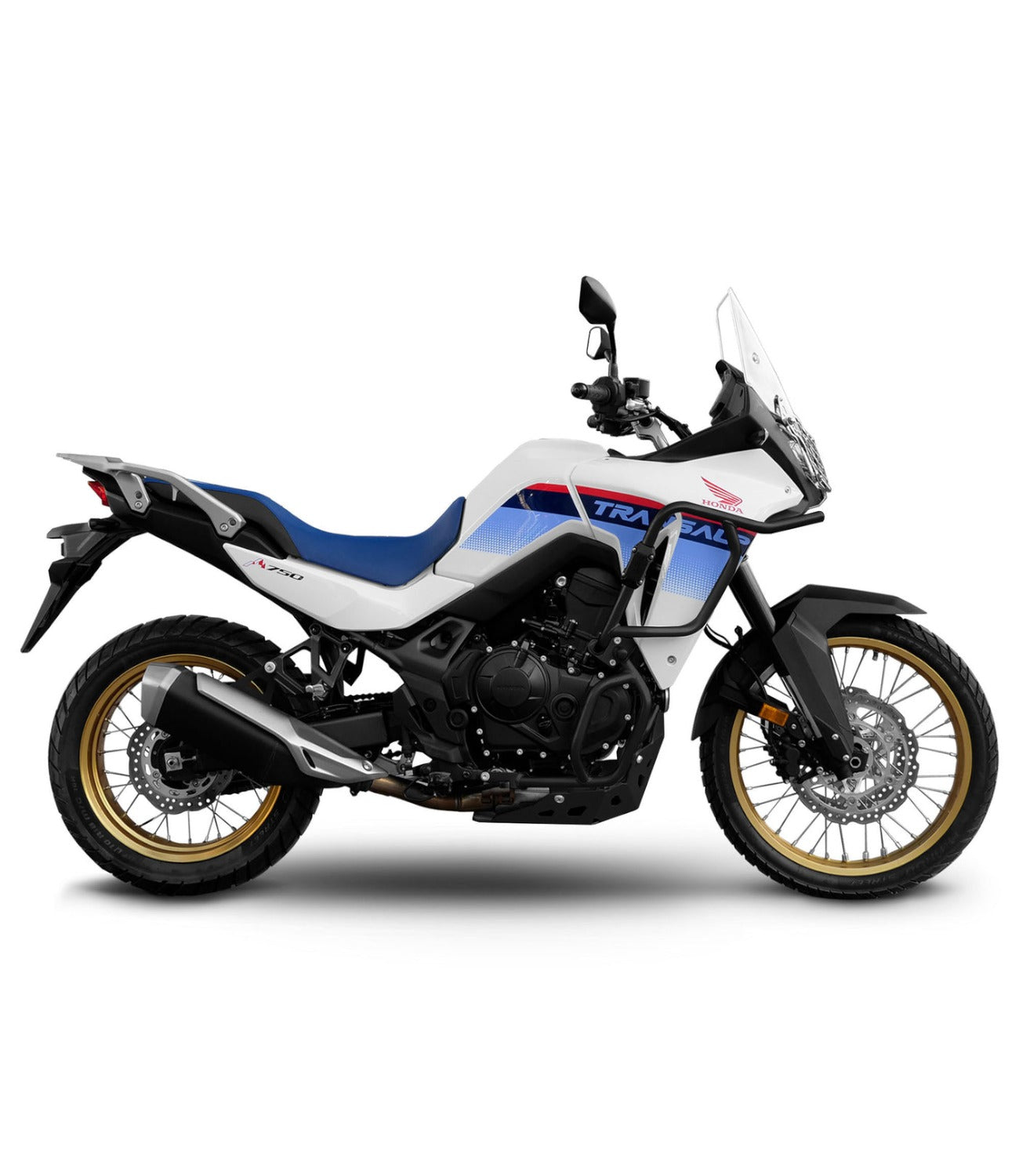 SRC Upper & Lower Crash Bars With Bash Plate For Honda Transalp XL 750 (Black) - Motodrift