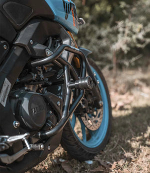 Moto Torque Yamaha MT 15 Crash Guard With Sliders - Motodrift