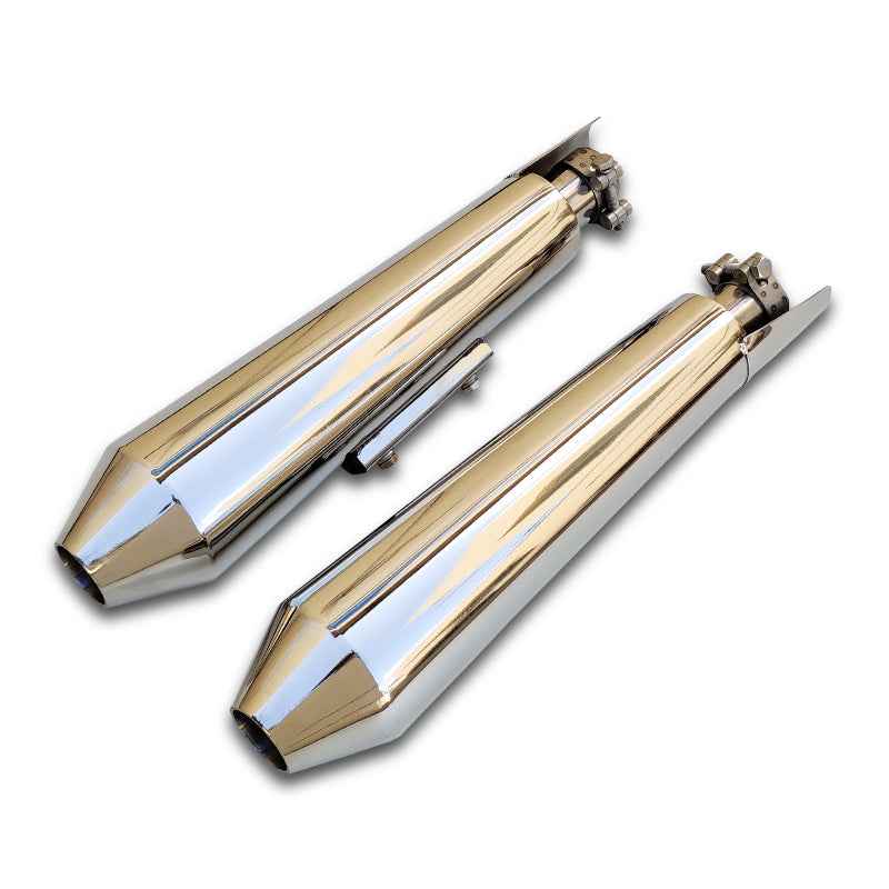 Powerage Slip-Ons Exhaust For RE 650 Twins Polish Finish - Short - Motodrift