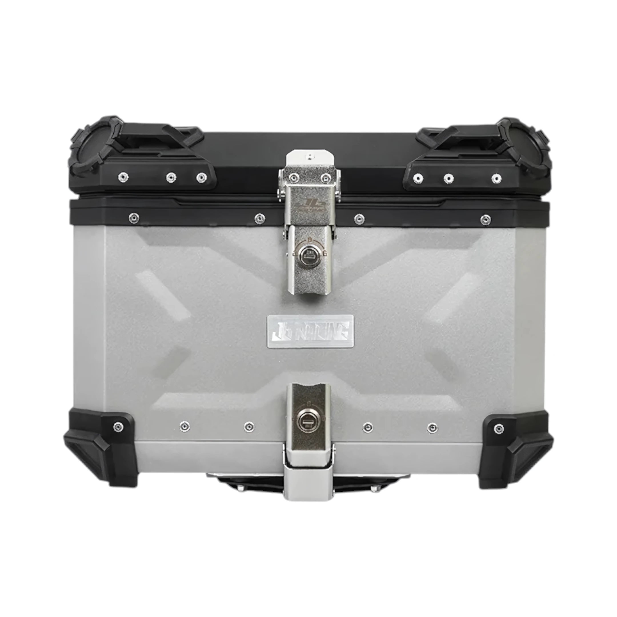 JB Racing X3 Aluminium Motorcycle Top Box with Backrest Pad - 55L
