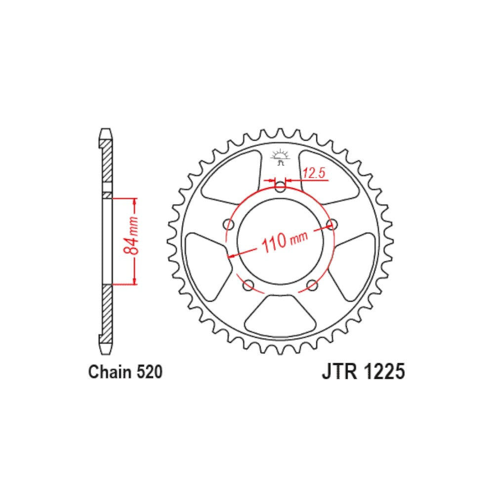 JT Sprocket Rear (1225 - 41T) For Honda NX 500 - Motodrift