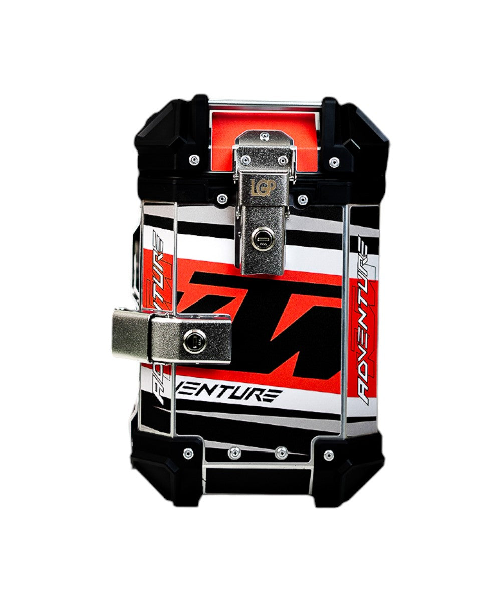 LGP Premium Aluminium KTM Graphics Top Box & Panniers - Motodrift