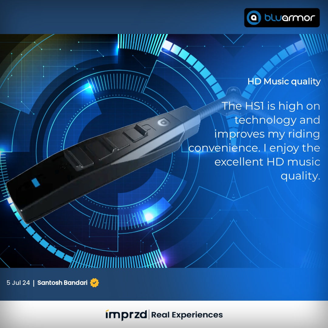 BluArmor HS1 Bluetooth Helmet Headset - Motodrift