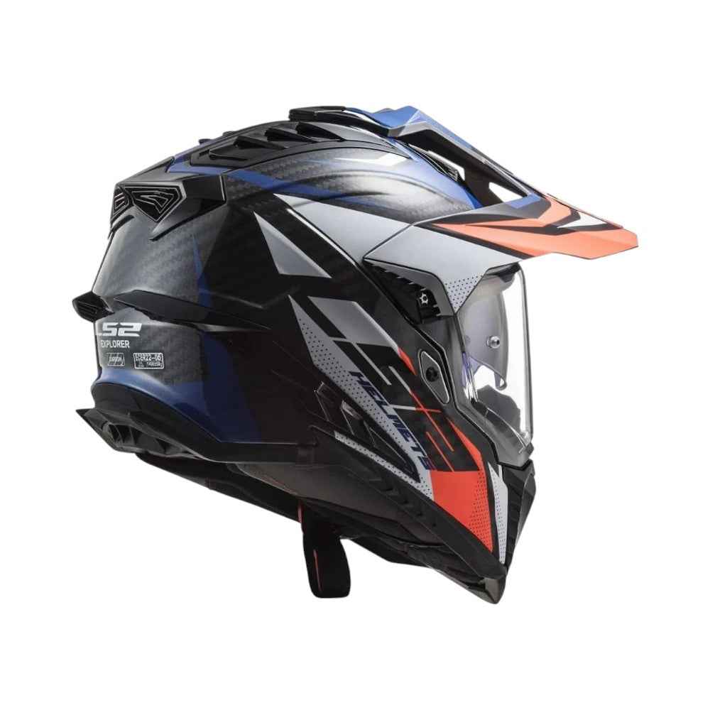 LS2 MX701 Explorer Carbon Focus Gloss Blue White Red
