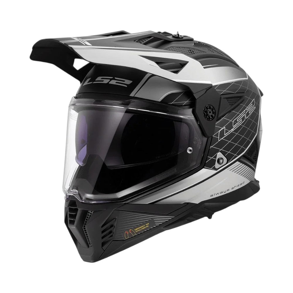 LS2 MX436 Pioneer II 100TH Meridian Gloss Black Light Grey
