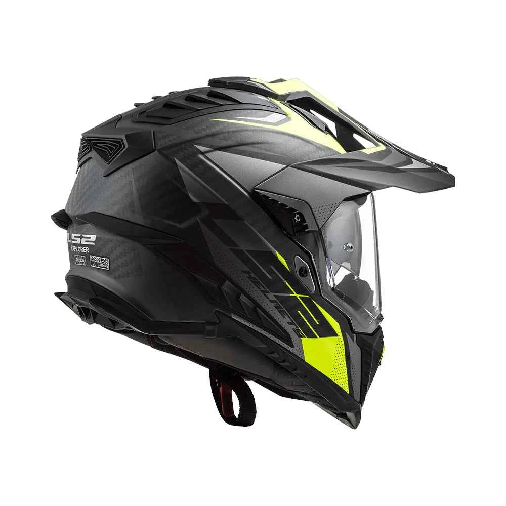 LS2 MX701 Explorer Carbon Focus Matt Titanium Hi-Viz Yellow