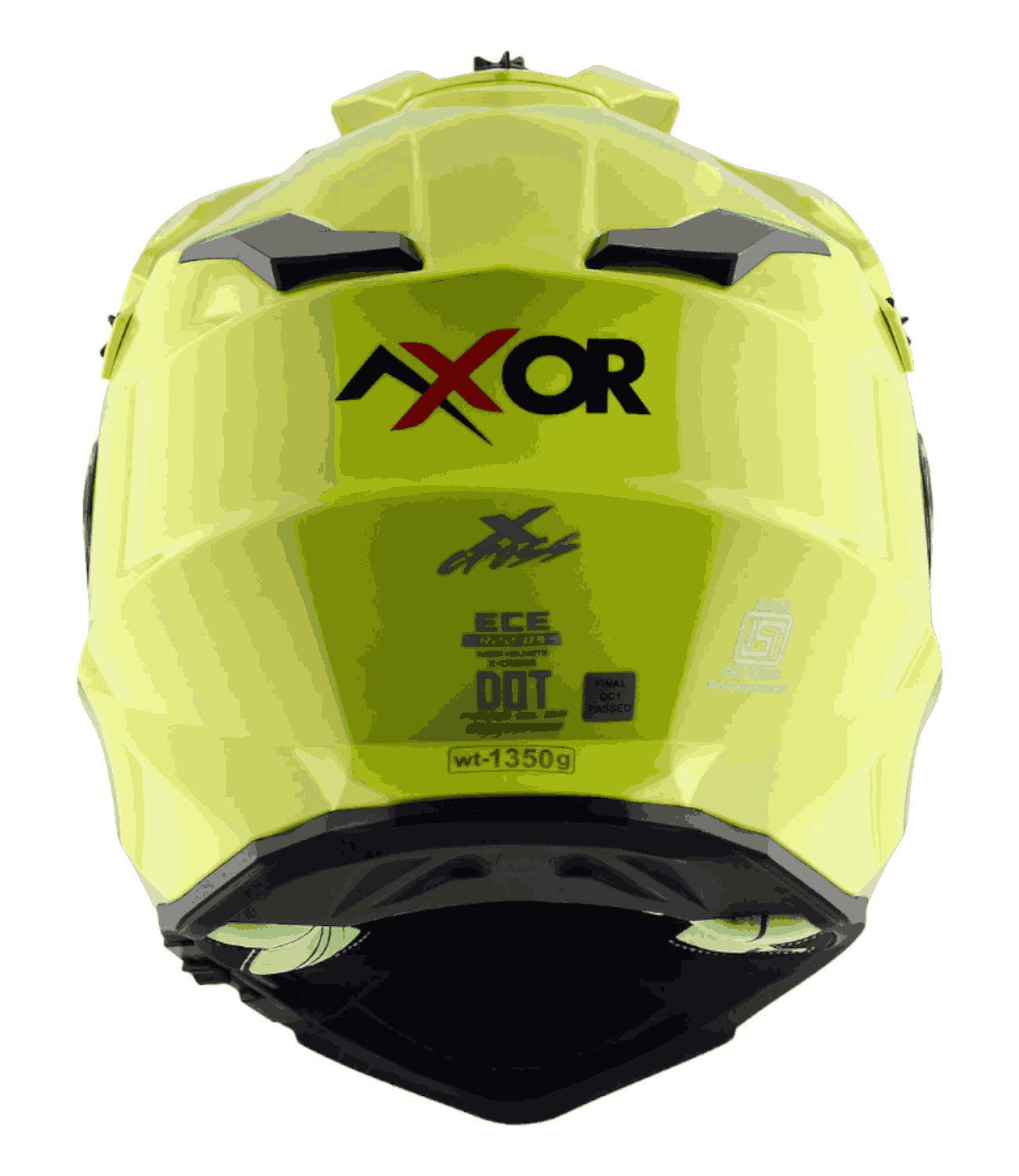 Axor X-Cross Dual Visor Helmet Neon Yellow - Motodrift