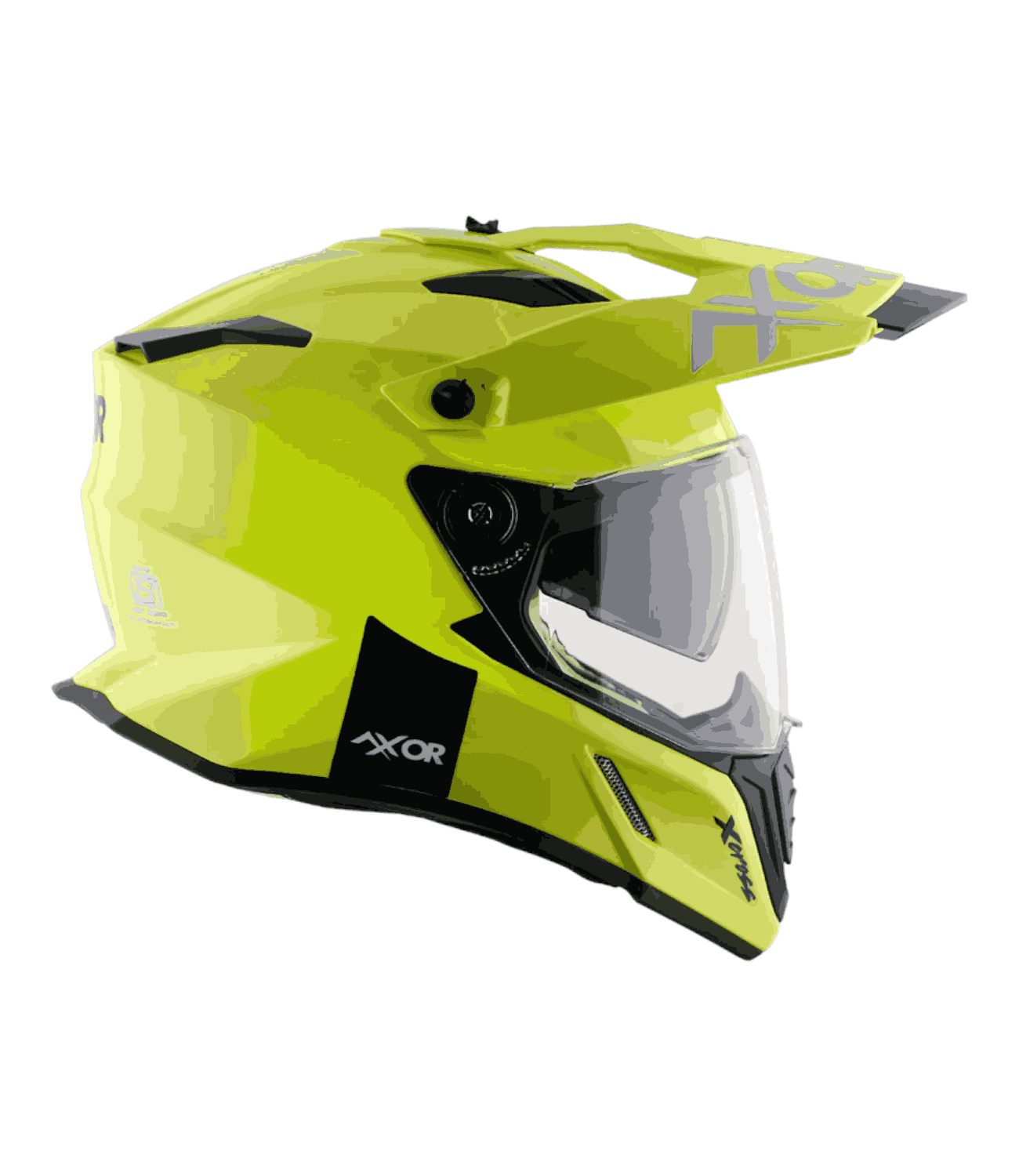Axor X-Cross Dual Visor Helmet Neon Yellow - Motodrift