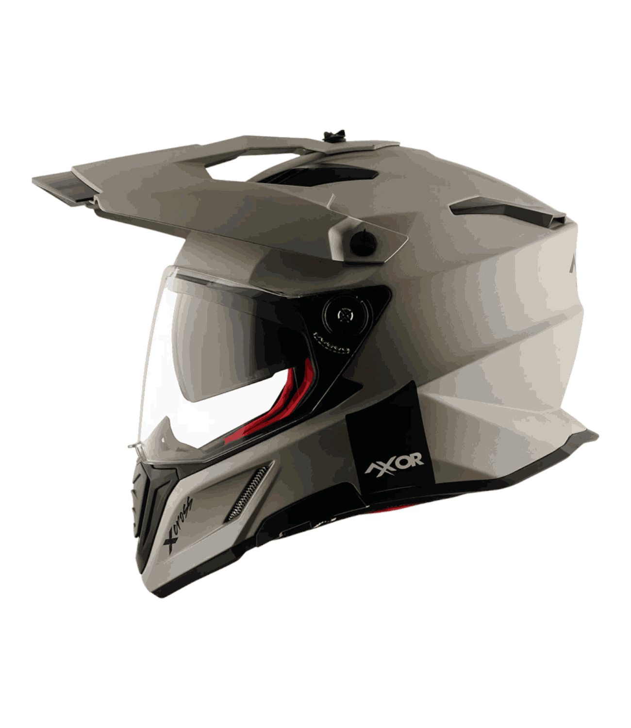 Axor X-Cross Dual Visor Helmet Nickel/Red - Motodrift