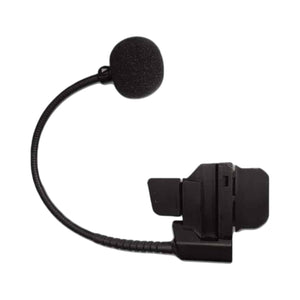 Black motorcycle helmet intercom with microphone on a white background