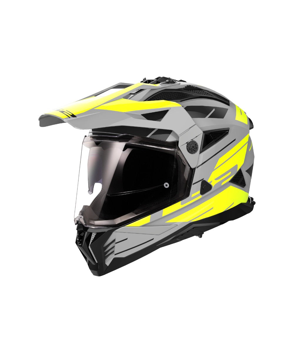 LS2 MX436 Pioneer II Namib M.Grey H-V Yellow - Motodrift