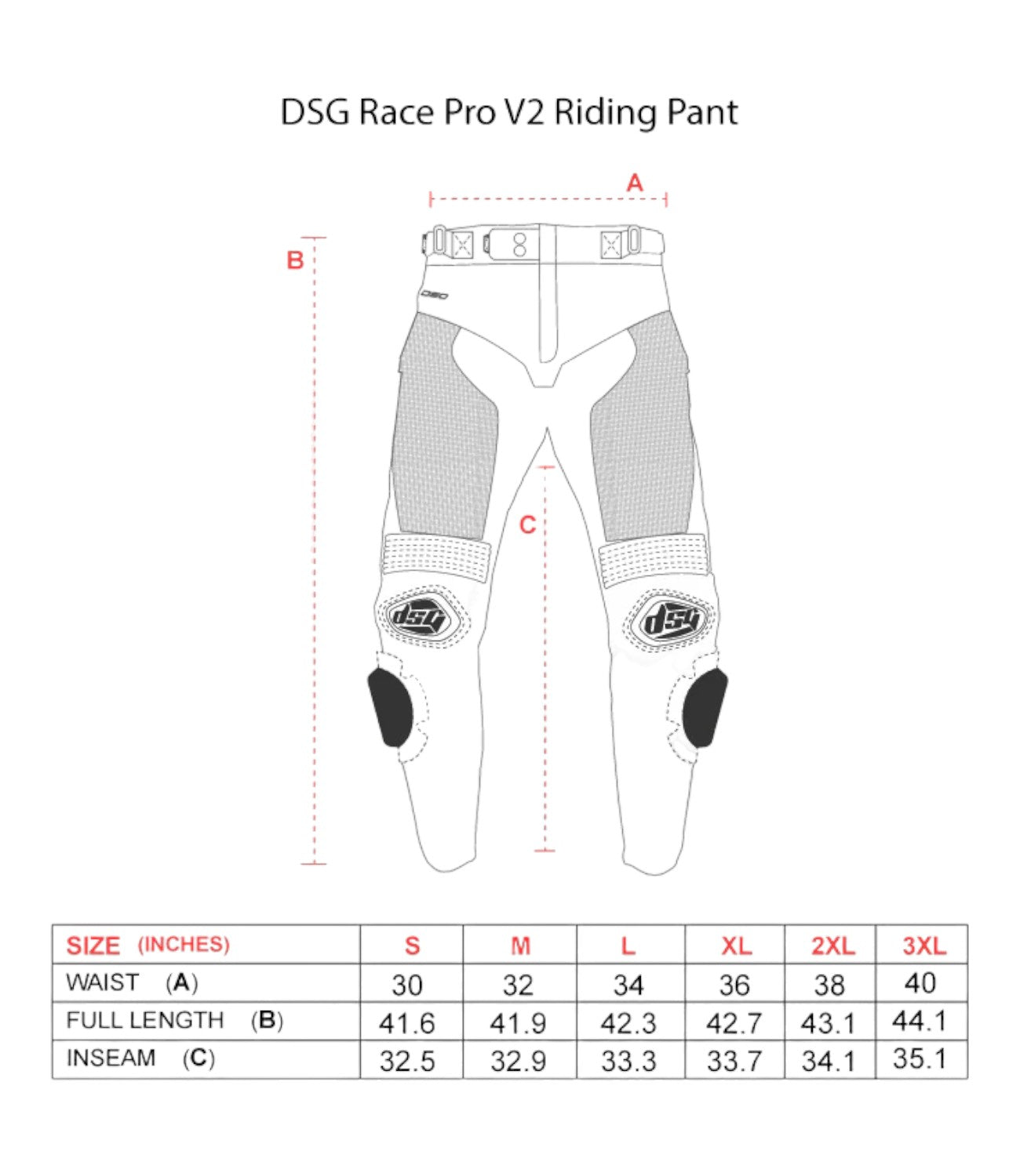 DSG Race Pro V2 Riding Pants (Black) - Motodrift