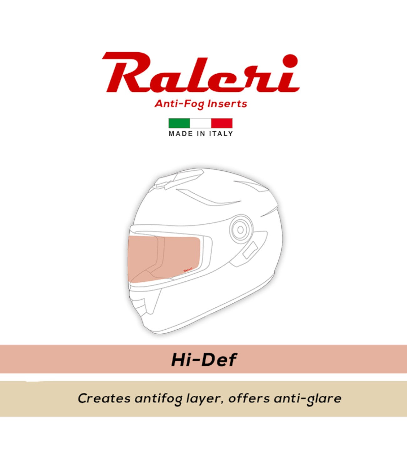 RALERI Anti Fog Racing Hi Definition Insert for Helmets - Universal - Motodrift