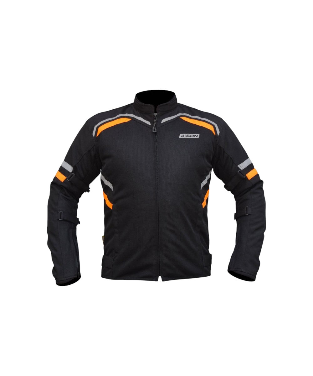 Bison Raptor V.2 – Black/Orange Jacket - Motodrift