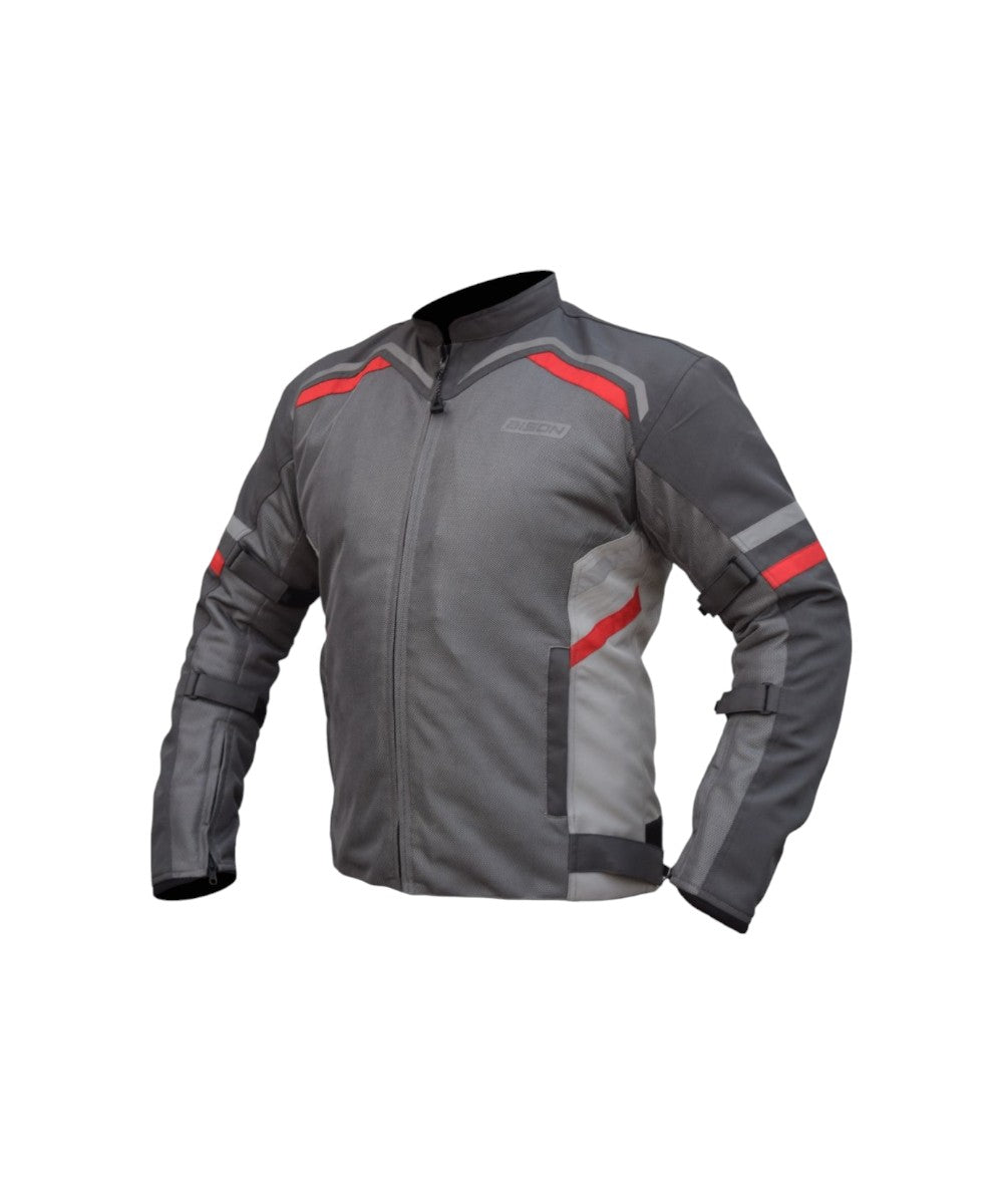 Bison Raptor V.2 – Grey / Red Jacket - Motodrift