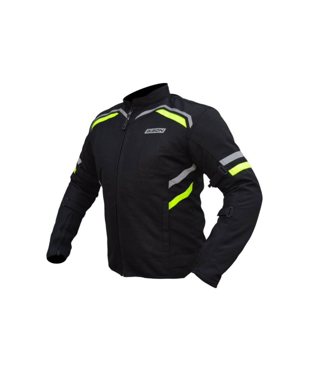 Bison Raptor V.2 – Black/Neon Jacket - Motodrift