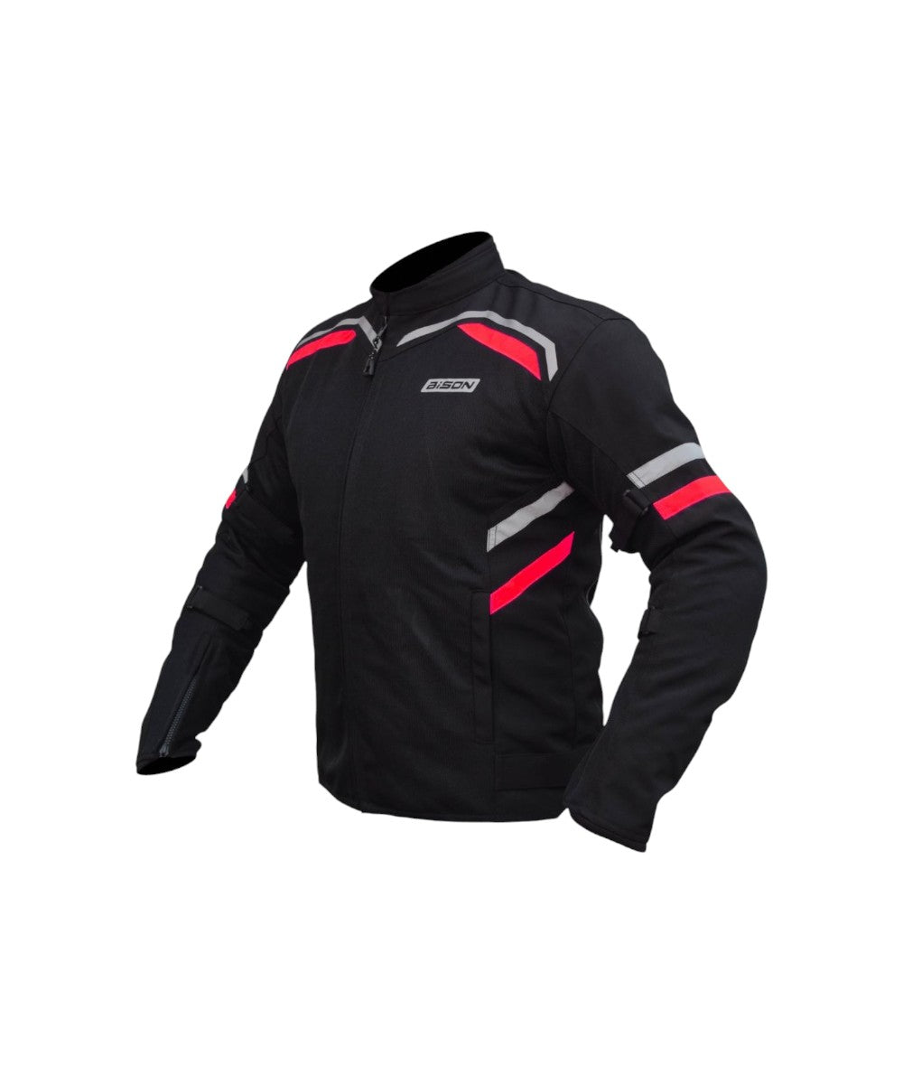 Bison Raptor V.2 – Black/Red Jacket - Motodrift