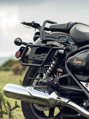 LCB Aviator Saddle Stays For Royal Enfield Super Meteor 650 (Black) - Motodrift