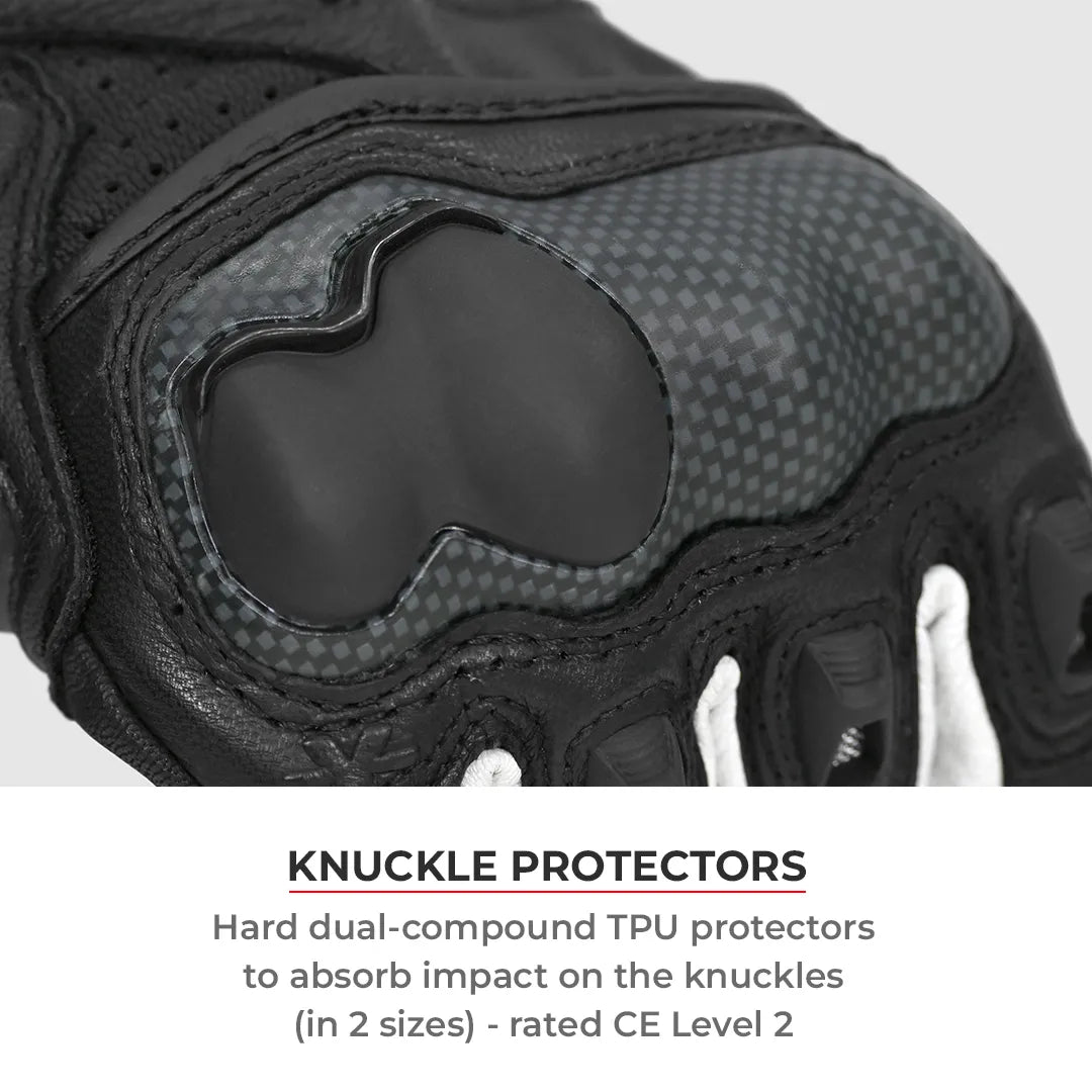 VIATERRA Shifter Short Motorcycle Leather Riding Gloves - Hi-Viz - Motodrift