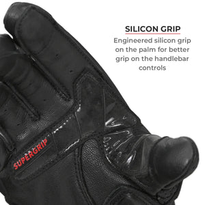 VIATERRA Shifter Short Motorcycle Leather Riding Gloves - Hi-Viz - Motodrift