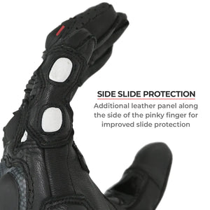 VIATERRA Shifter Short Motorcycle Leather Riding Gloves - Hi-Viz - Motodrift