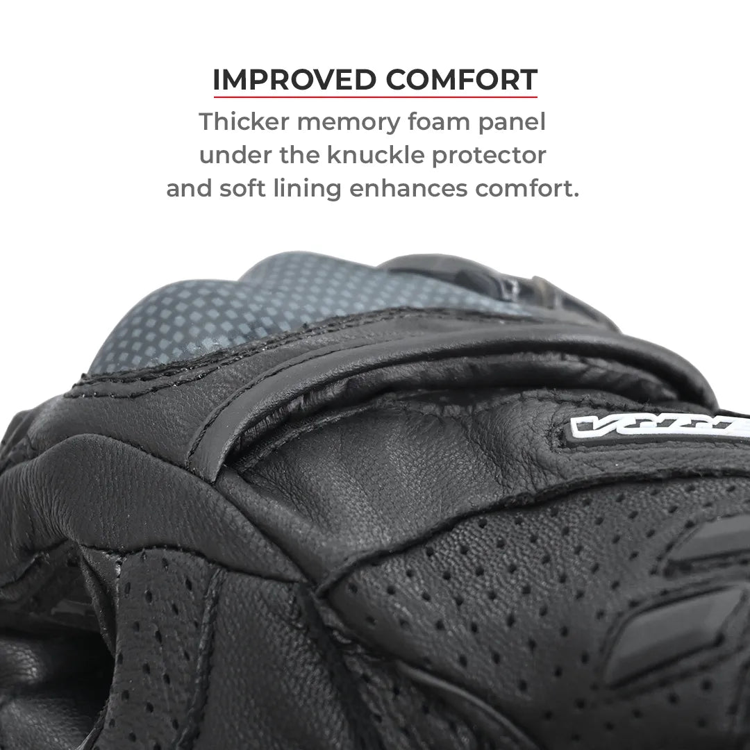 VIATERRA Shifter Short Motorcycle Leather Riding Gloves - Hi-Viz - Motodrift