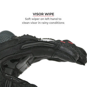 VIATERRA Shifter Short Motorcycle Leather Riding Gloves - Hi-Viz - Motodrift