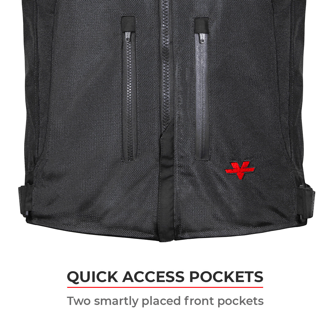 ViaTerra Street Mesh Riding Jacket Black - Motodrift