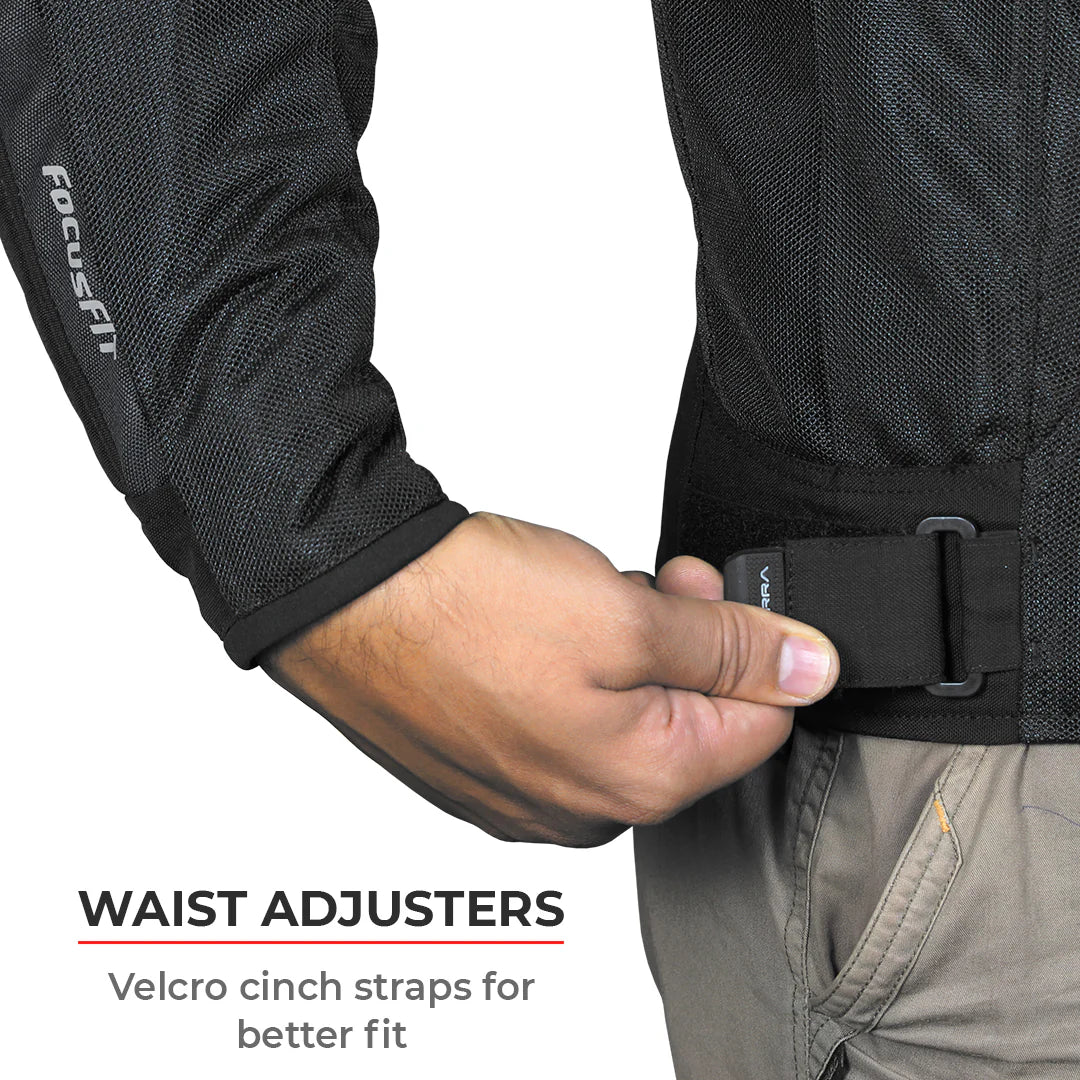 ViaTerra Spencer Street Mesh Riding Jacket - Black Red - Motodrift